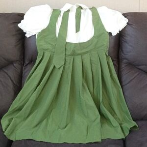SHEIN Green and White High Low Dress